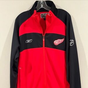 NHL‎ Detroit Red Wings Mens Full Zip Sweatshirt Large Reebok Black Red